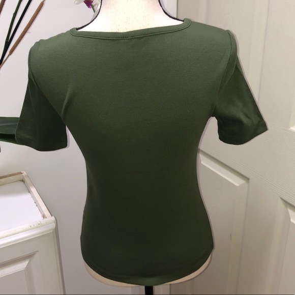 American Apparel khaki green fitted t-shirt Size M - Picture 6 of 7